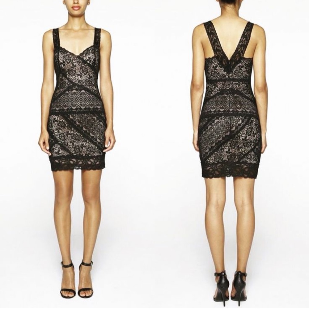 RARE NWOT Nicole Miller | Black Lace Mini Dress | Small